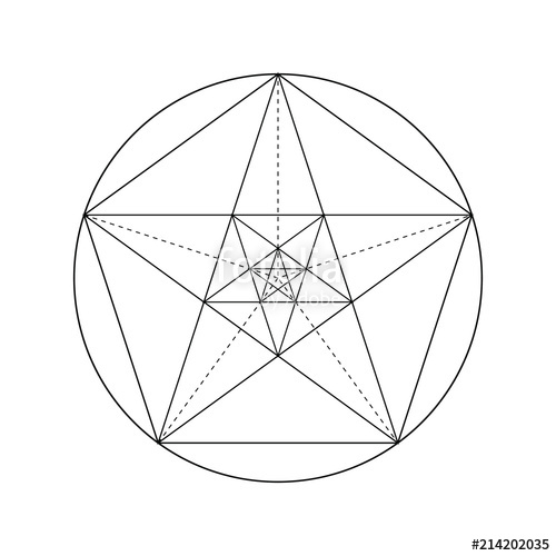 500x500 Pentagram Pentagonal Star Golden Section Fibonacci Number
