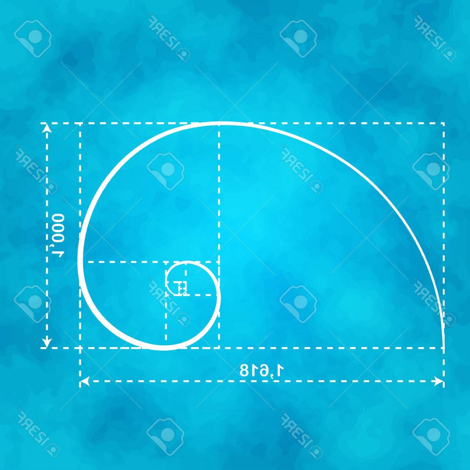 1560x1560 Photostock Vector Golden Section Figure On Textured Watercolor