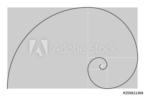500x329 Golden Ratio Geometric Concept Fibonacci Spiral Vector