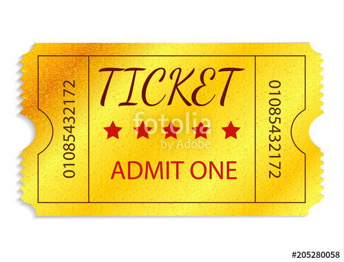 Golden Ticket Isolated On White Background Vector Illustration 500x380 Golden Ticket Isolated On White Background Vector Illustration