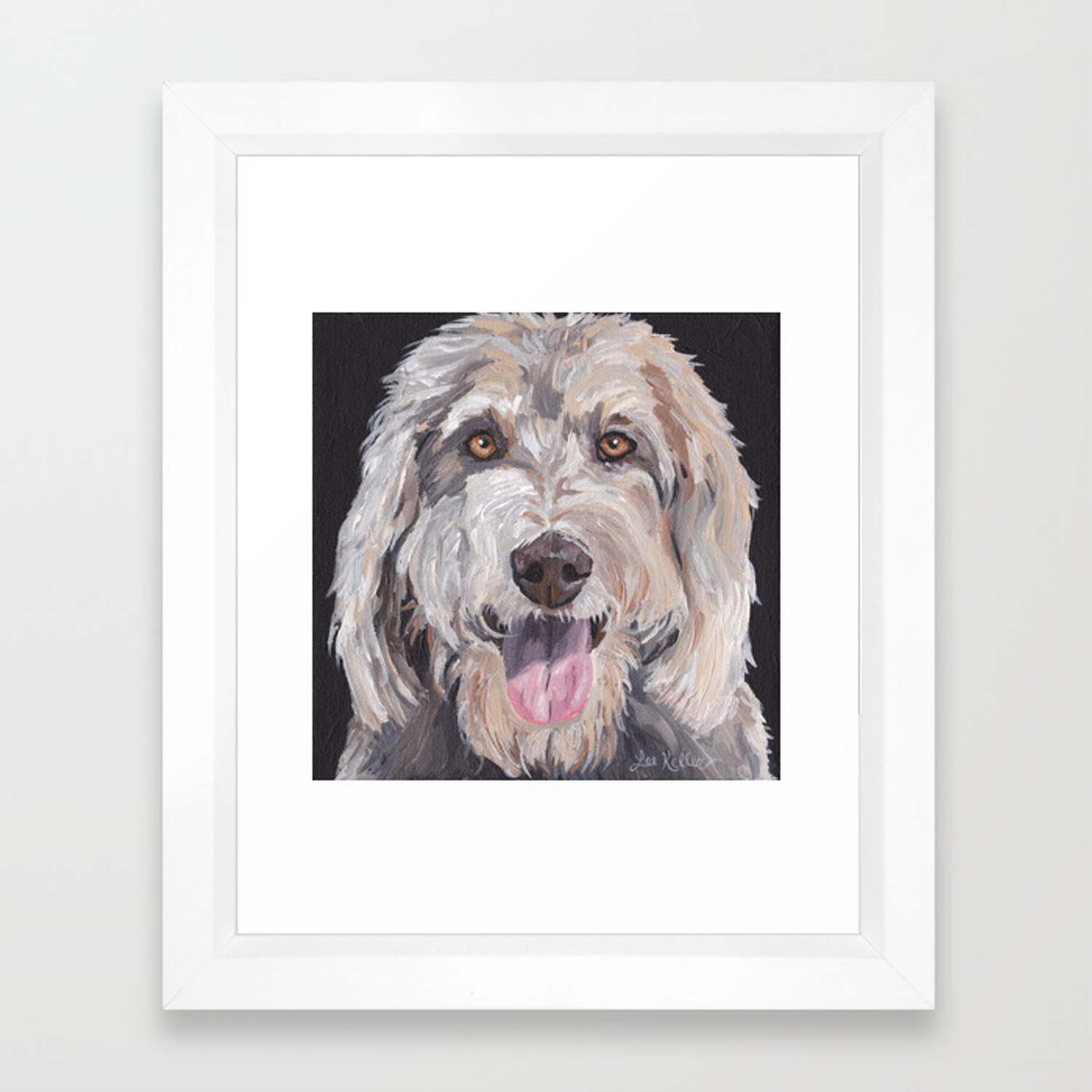 1500x1500 Golden Doodle Art, Labradoodle Art, Doodle Dog Art Framed Art