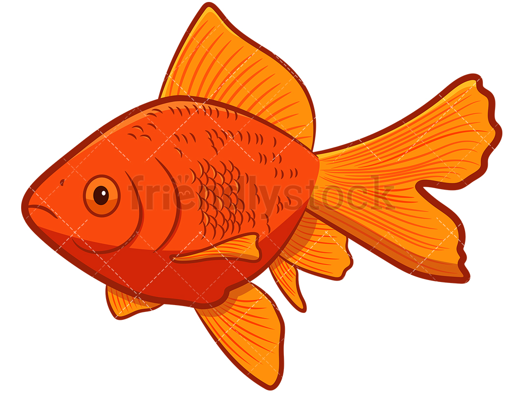 1067x800 Goldfish Cartoon Vector Clipart