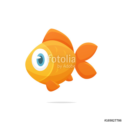500x500 Cute Cartoon Goldfish Vector Illustration Stock Image And Royalty