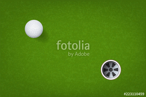 500x334 Golf Ball And Golf Hole On Green Grass Background Vector Stock