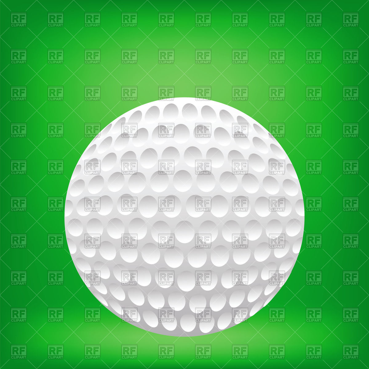 1200x1200 Realistic Golf Ball On Green Background Vector Image Of Sport
