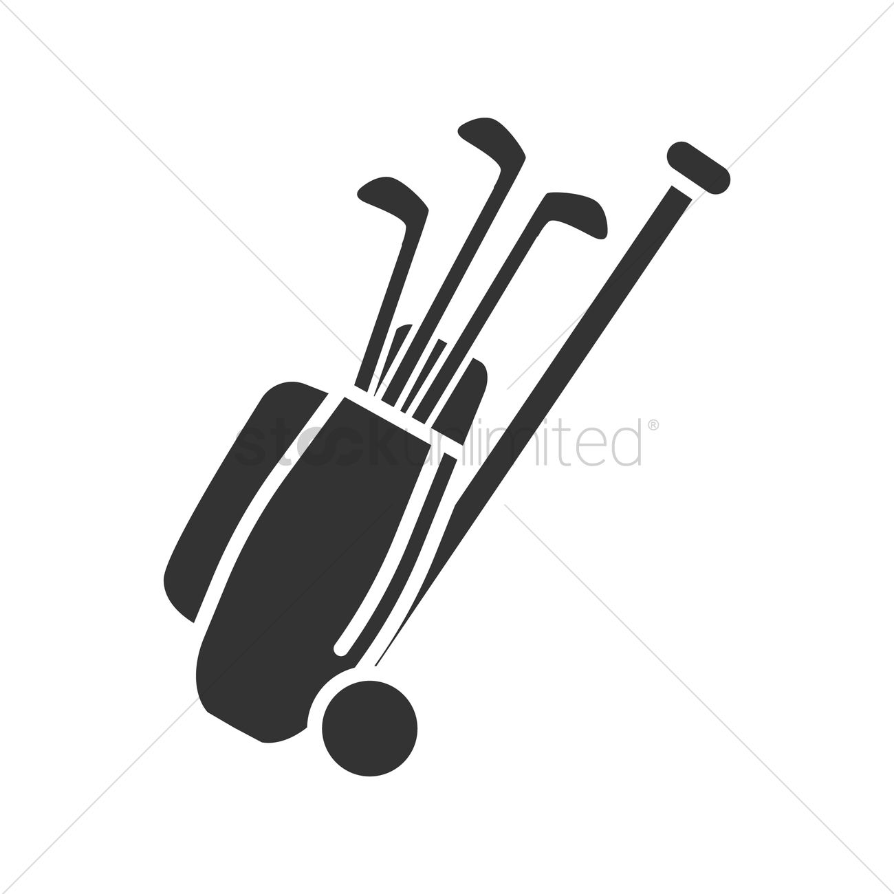Golf Clubs In A Trolley Bag Vector Image 1300x1300 Golf Clubs In A Trolley Bag Vector Image