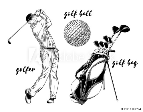 Isolated Golf Set On White Background Hand Drawn Elements Such As 500x392 Isolated Golf Set On White Background Hand Drawn Elements Such As