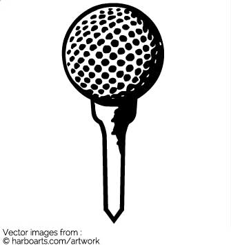 Golf Ball On Tee Vector