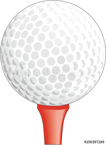 368x500 Golf Ball On Tee Vector Illustration