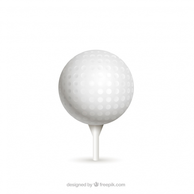 626x626 Golf Ball On Tee In Realistic Style Vector Free Download