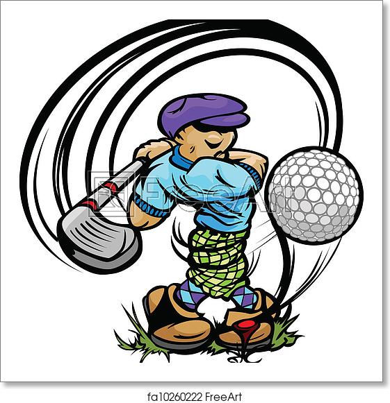 561x581 Free Art Print Of Golfer Cartoon Swinging Golf Club