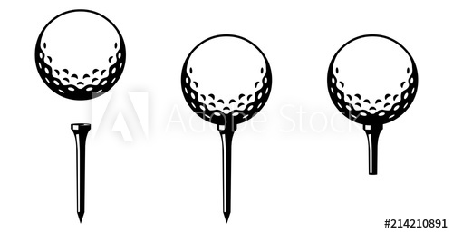 500x257 Set Golfball Mit Tee In Verschiedenen Varianten Schwarz
