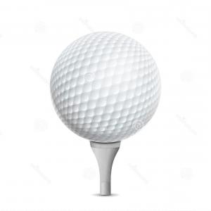 300x300 Stock Photo Golf Ball White Tee Vector Realistic Illustration