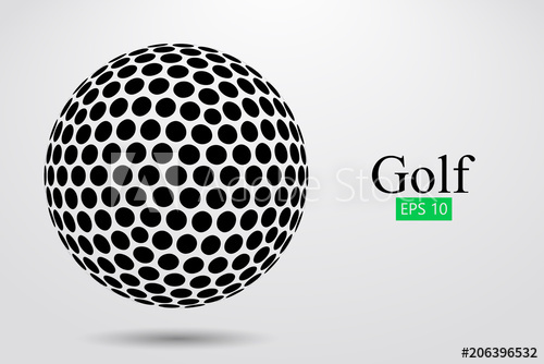 500x334 Silhouette Of A Golf Ball Vector Illustration