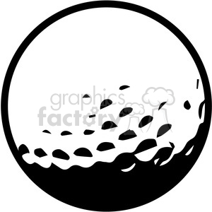 300x300 Black White Golf Ball Vector Illustration Clipart Royalty Free