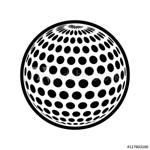 500x500 Golf Ball Sport Hobby Game Icon Isolated And Flat Illustration