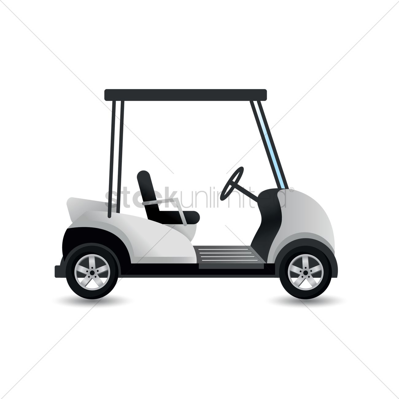 1300x1300 Golf Cart Vector Image
