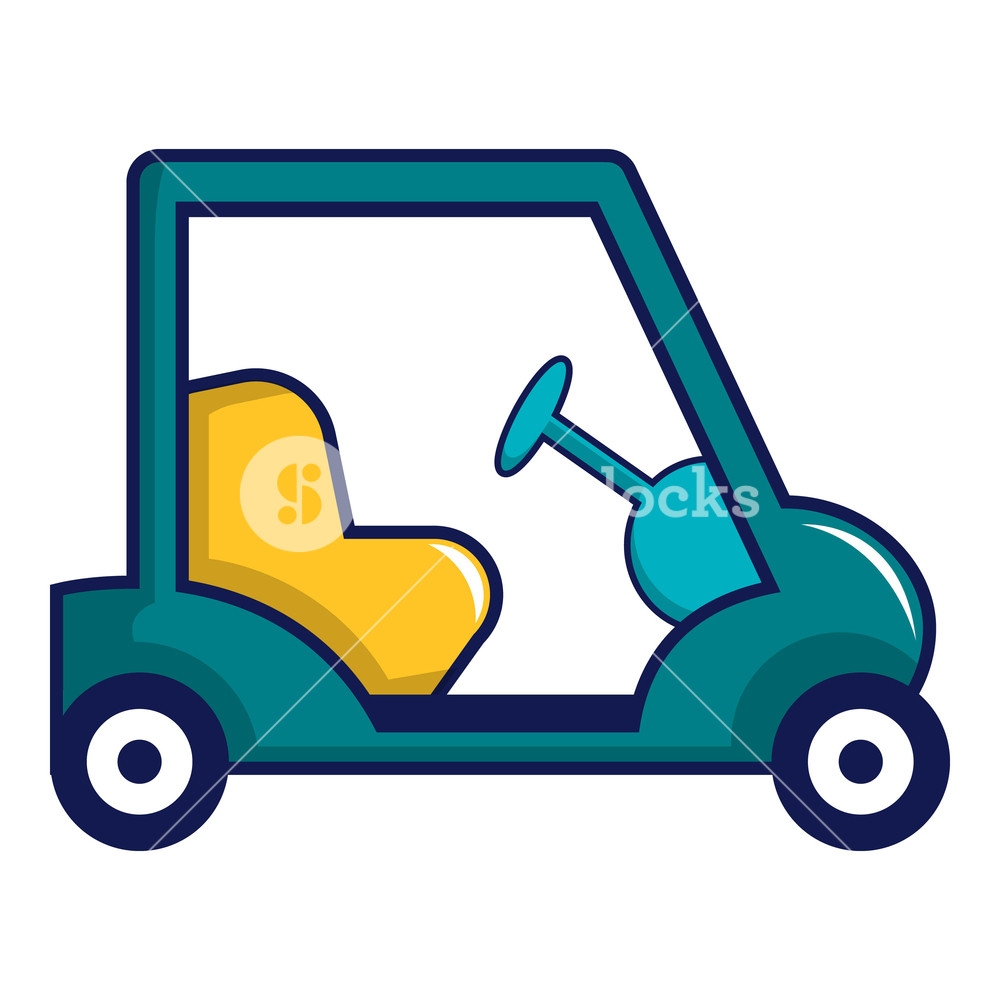 1000x1000 Blue Golf Cart Icon Cartoon Illustration Of Blue Golf Cart Vector