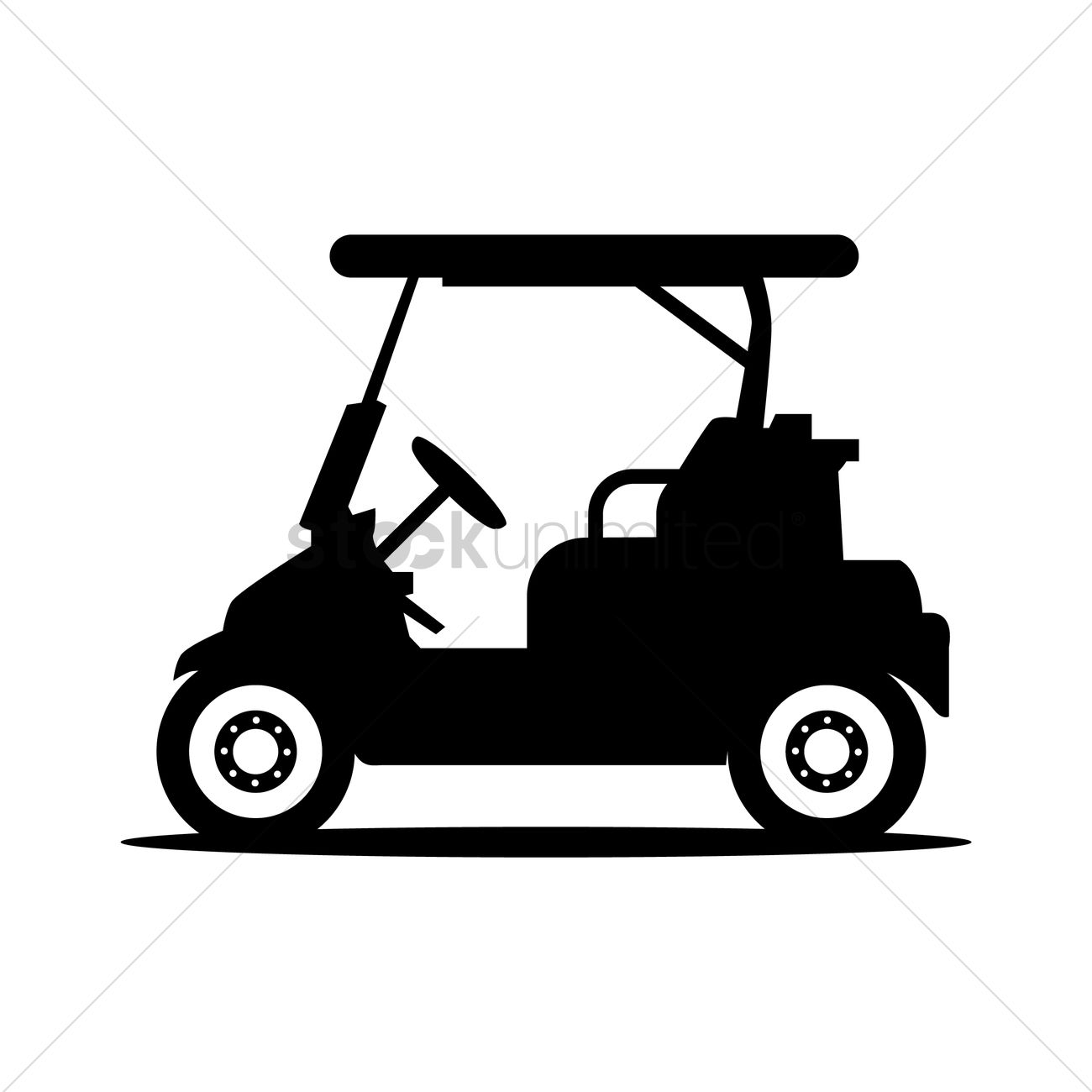1300x1300 Golf Cart Vector Image