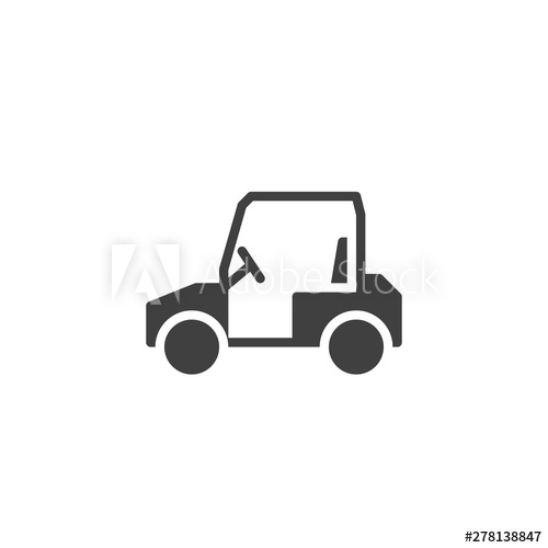 500x500 Golf Cart Vector Icon Filled Flat Sign For Mobile Concept And Web