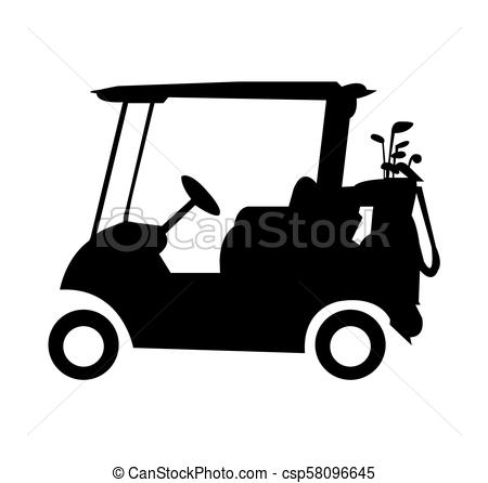 450x446 Collection Of 'golf Cart Silhouette' Download More Than Images