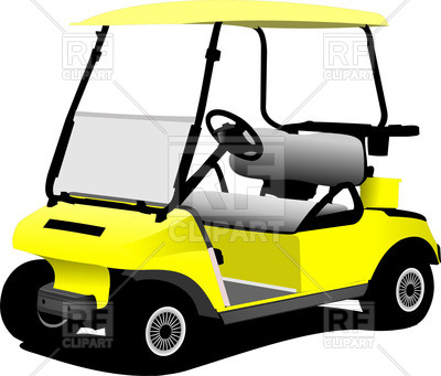 400x341 Yellow Electrical Golf Car Vector Image Of Transportation