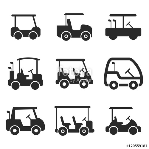 500x500 Golf Cart Vector Icons Stock Image And Royalty Free Vector
