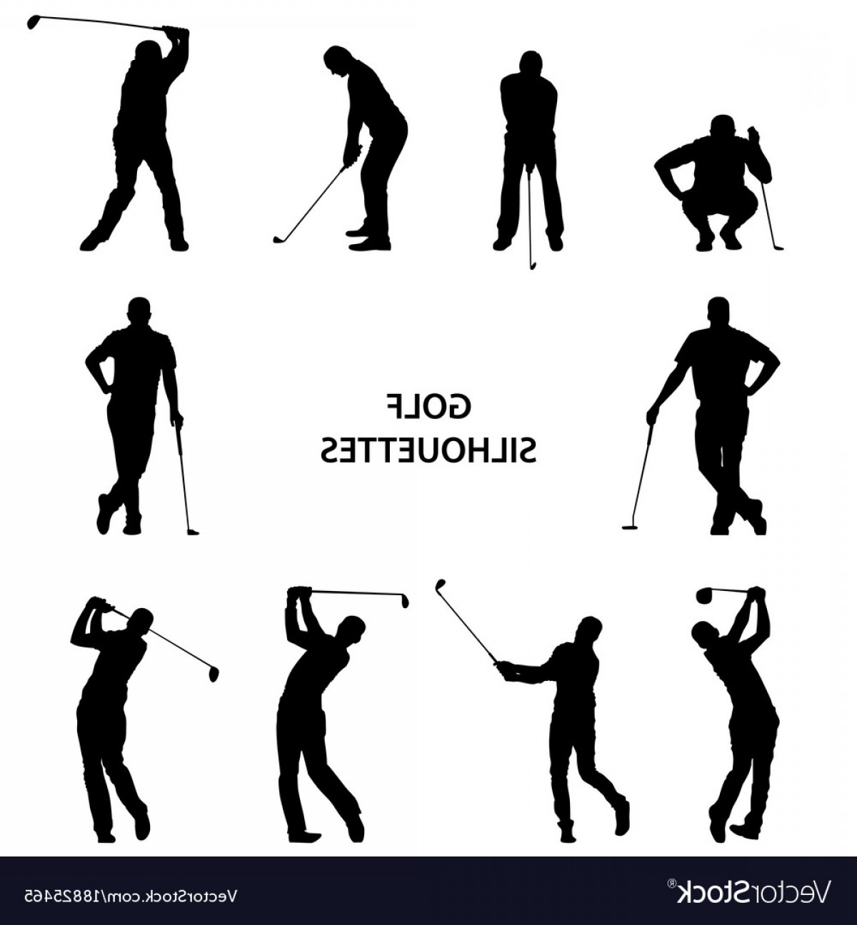 1200x1296 Golf Different Silhouettes On White Background Vector Soidergi