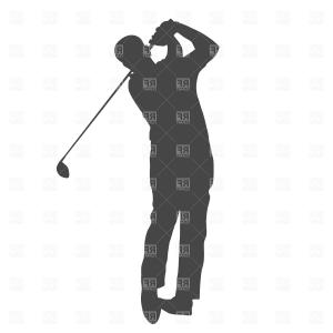 300x300 Golf Player Silhouette Vector Clipart Cultracing