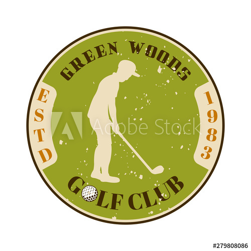 500x500 Golf Club Vector Emblem With Silhouette Of Golfer