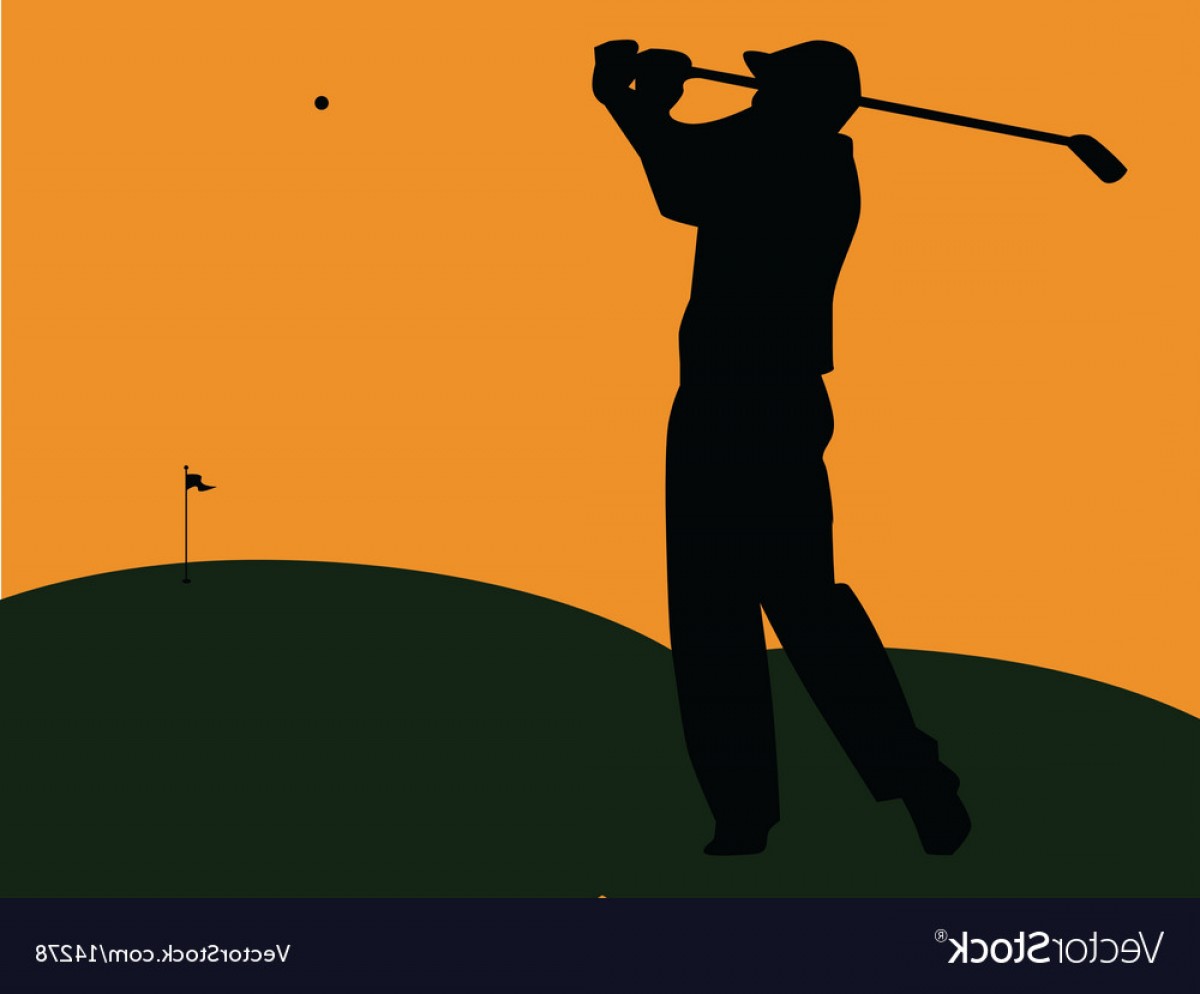 1200x994 Golfer Silhouette Swinging At Sunset Vector Hoodamathrun