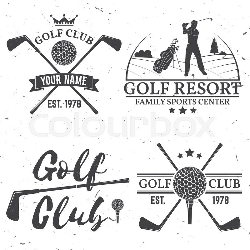 800x800 Set Of Golf Club Concept With Golfer Stock Vector Colourbox
