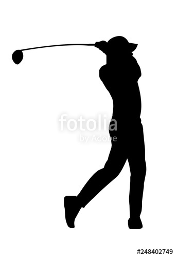 342x500 Vector Of Silhouette Golf Player Swing The Golf Club For T Off