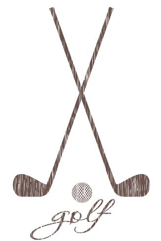 327x490 Golf Club And Ball Silhouette Outline Vector Illustration