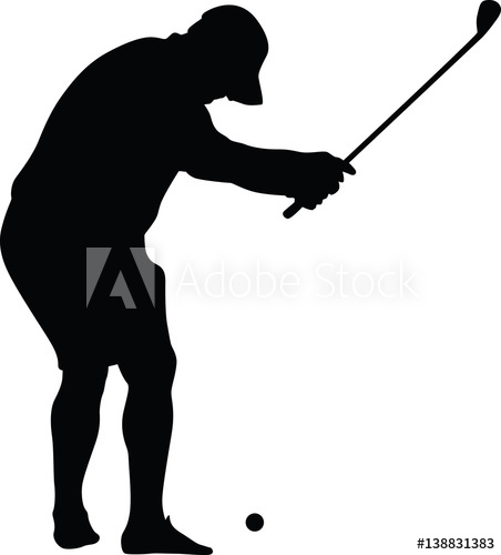452x500 Golfer Amateur Silhouette Vector