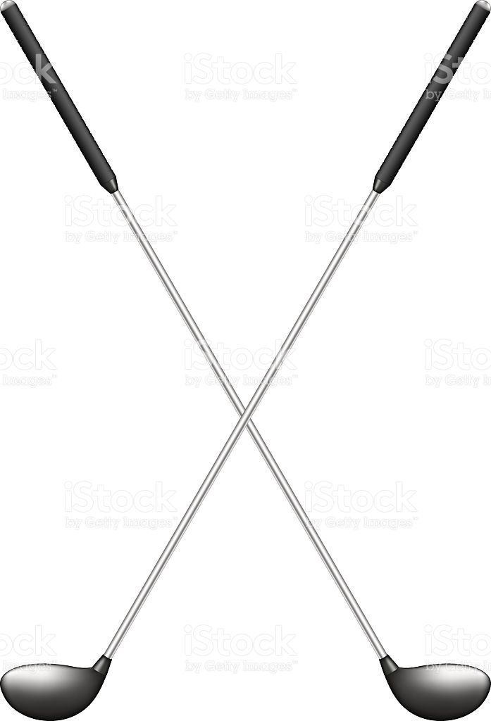 697x1024 Crossed Golf Club Clipart