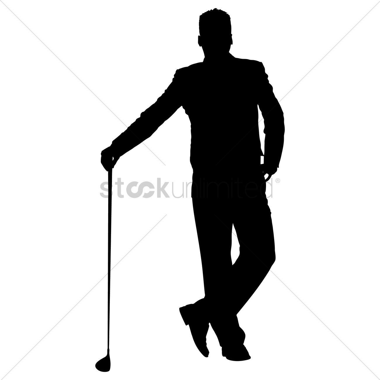 1300x1300 Free Silhouette Of A Man With Golf Club Vector Image