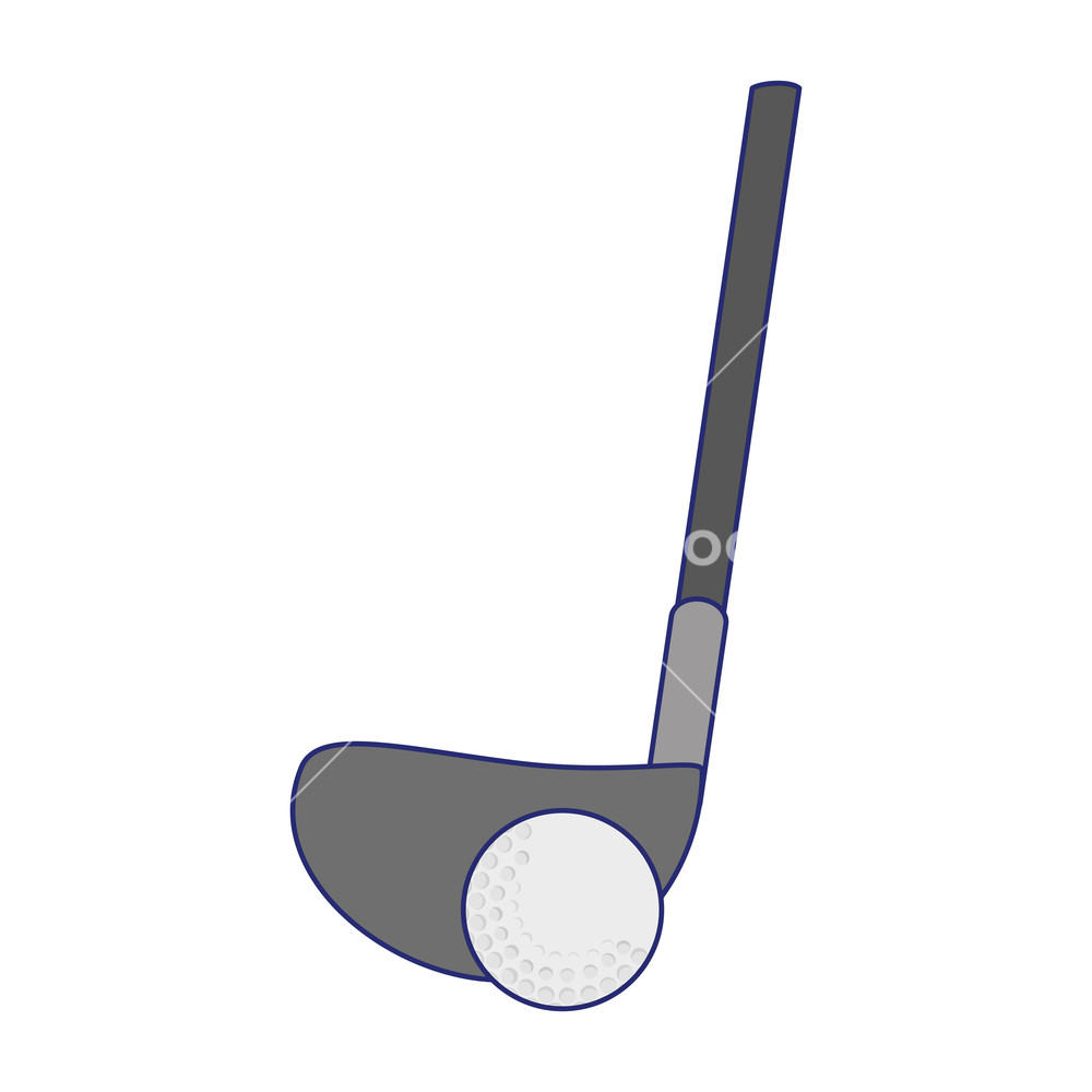 1000x1000 Golf Club And Ball Symbol Isolated Vector Illustration Graphic