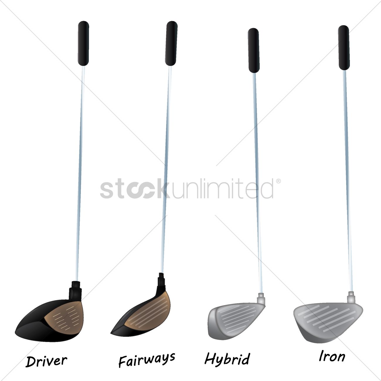 1300x1300 Set Of Golf Clubs Vector Image