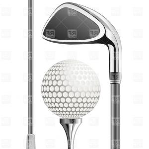 300x300 Golf Club And Ball On Tee Vector Clipart Hoodamathrun