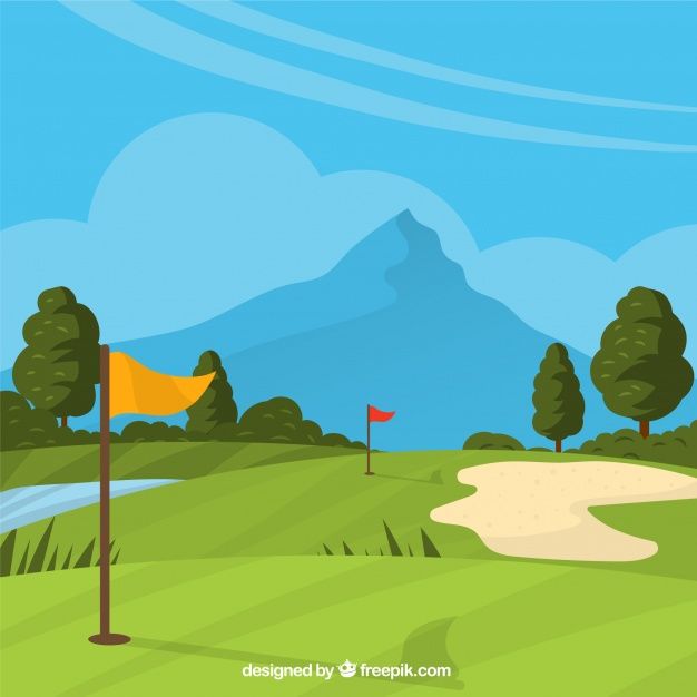 626x626 Golf Course Background In Hand Drawn Style Free Vector Best Free
