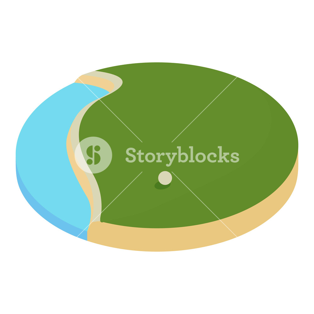 1000x1000 Lake In The Golf Course Icon Cartoon Illustration Of Lake
