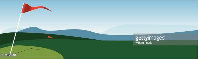 757x226 Golf Course Vector Flag Hole Game Premium Clipart