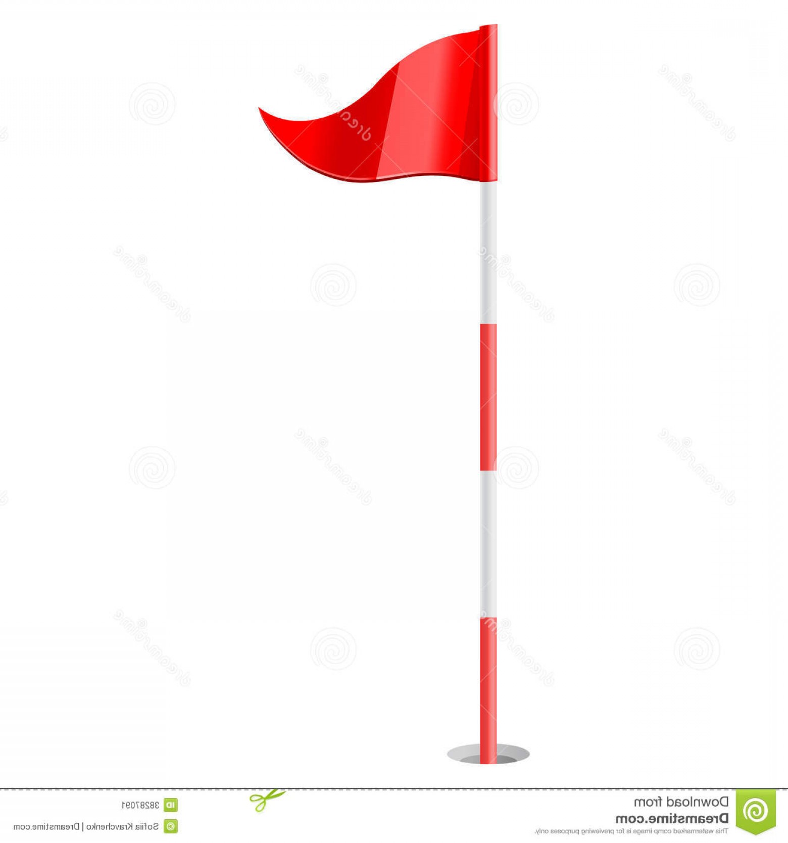 1560x1668 Golf Hole And Flag Vector Studiogrfx