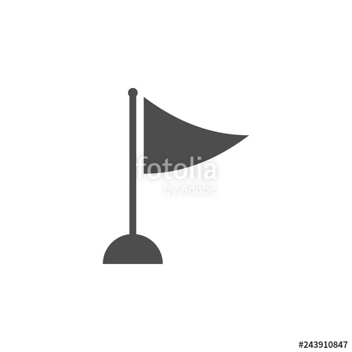 500x500 Golf Flag Icon Graphic Design Template Vector Stock Image