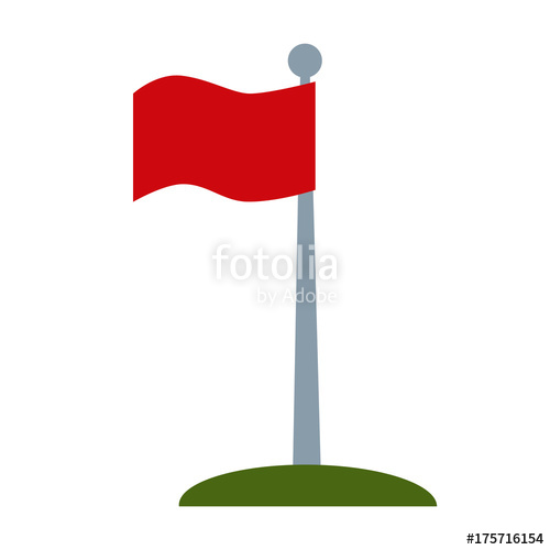 500x500 Golf Flag Symbol Icon Vector Illustration Graphic Design Stock