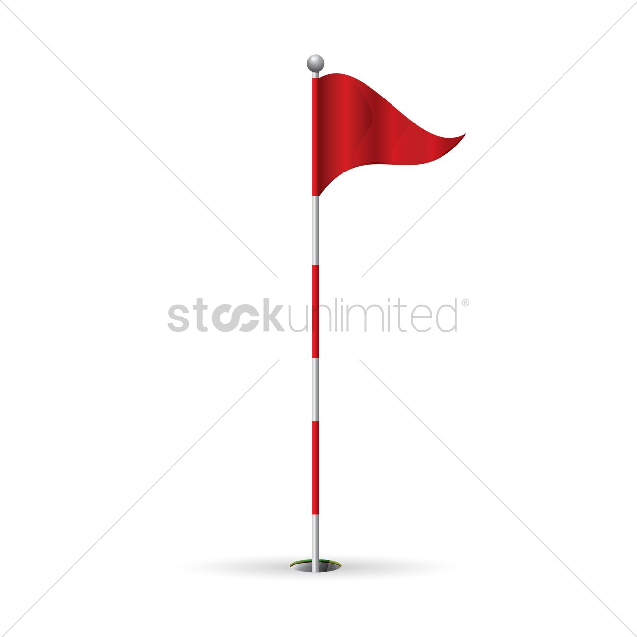 1300x1300 Red Golf Flag Stick Vector Image