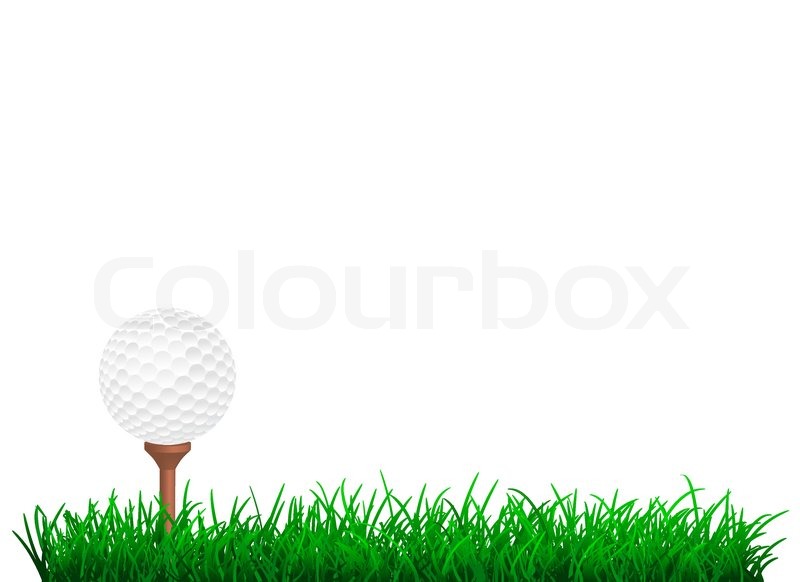 800x582 Golf Ball In Green Grass Stock Vector Colourbox