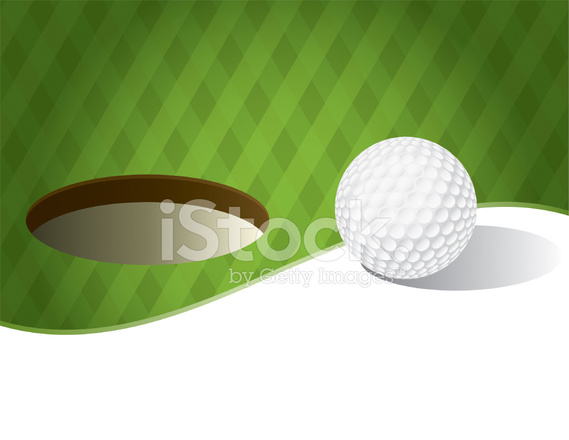 569x440 Vector Golf Ball On A Putting Green Background Stock Vector