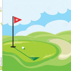 300x300 Vector Illustration Golf Green Mountains Background Soidergi